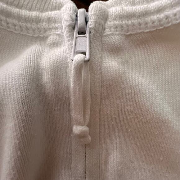 Eileen Fisher White Stretch Cotton Full Zip Cropped Jacket Medium - Picture 6 of 11